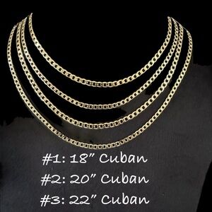 Elegant Gold Cuban Link Necklace Set